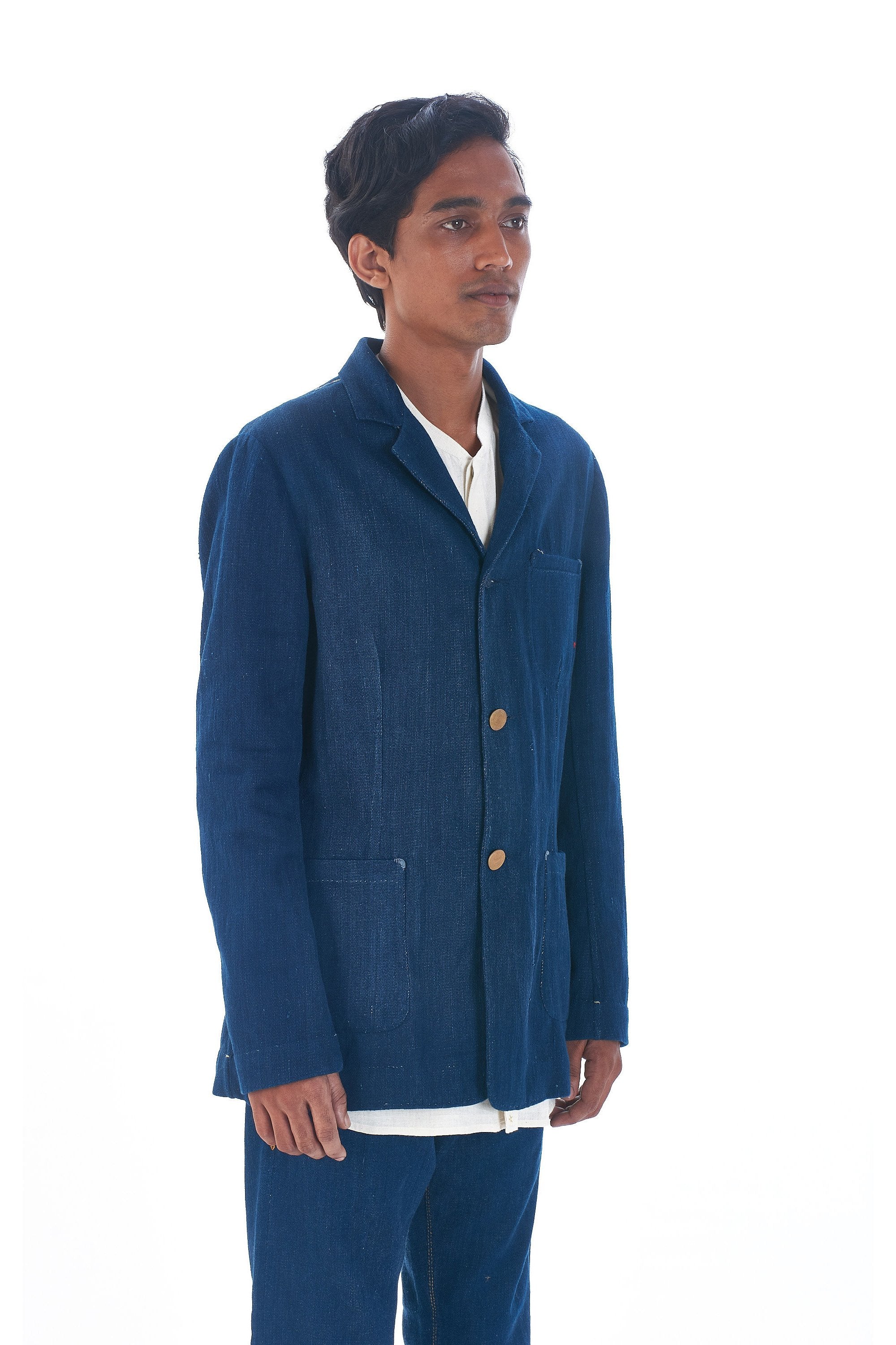 100% HANDMADE INDIGO JACKET ORGANIC COTTON