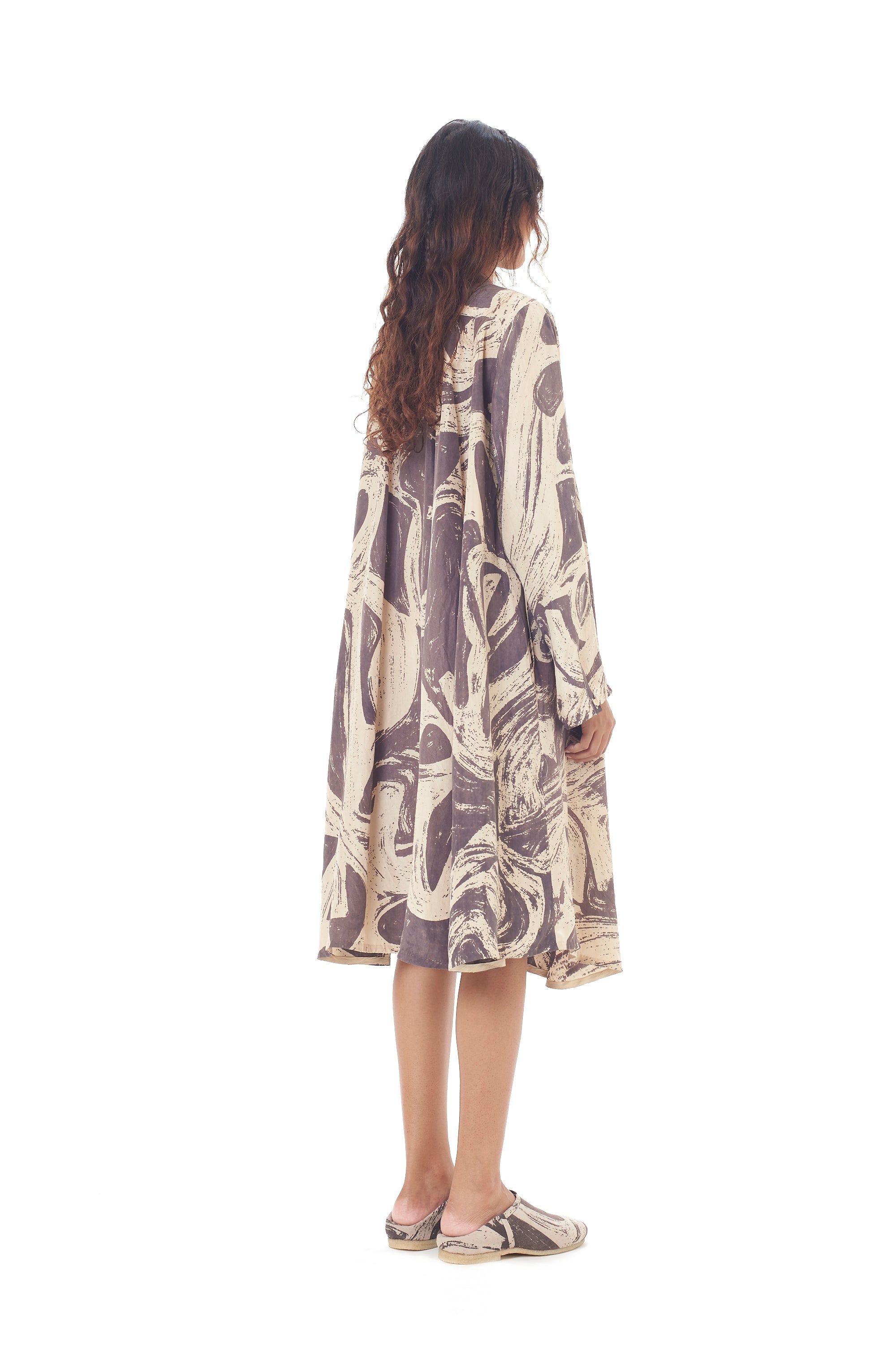 CRAFTED SCREEN PRINTED SILK TIMELESS DRESS