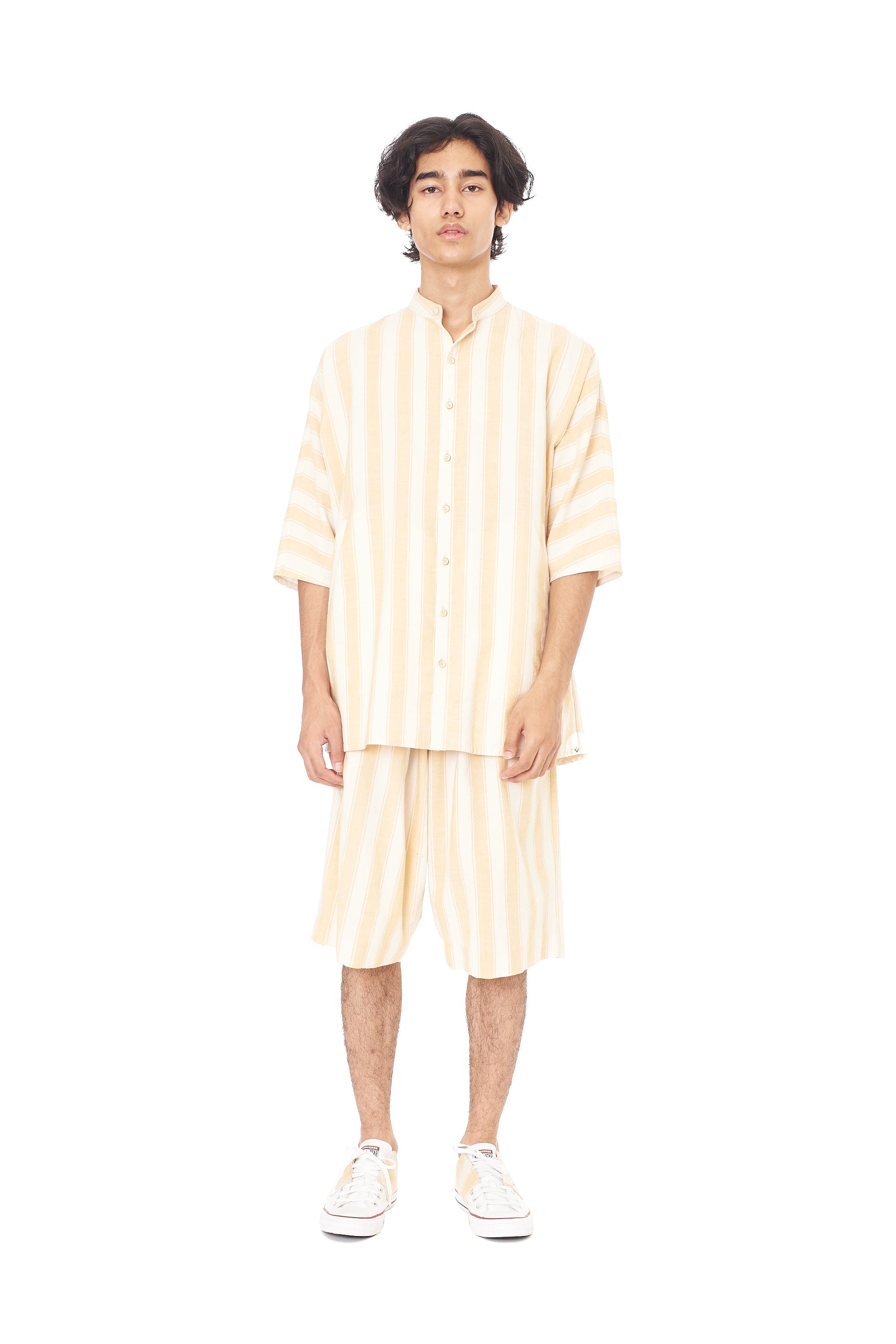 Mango Yellow Yarn Dyed Unisex Drawstring Shorts
