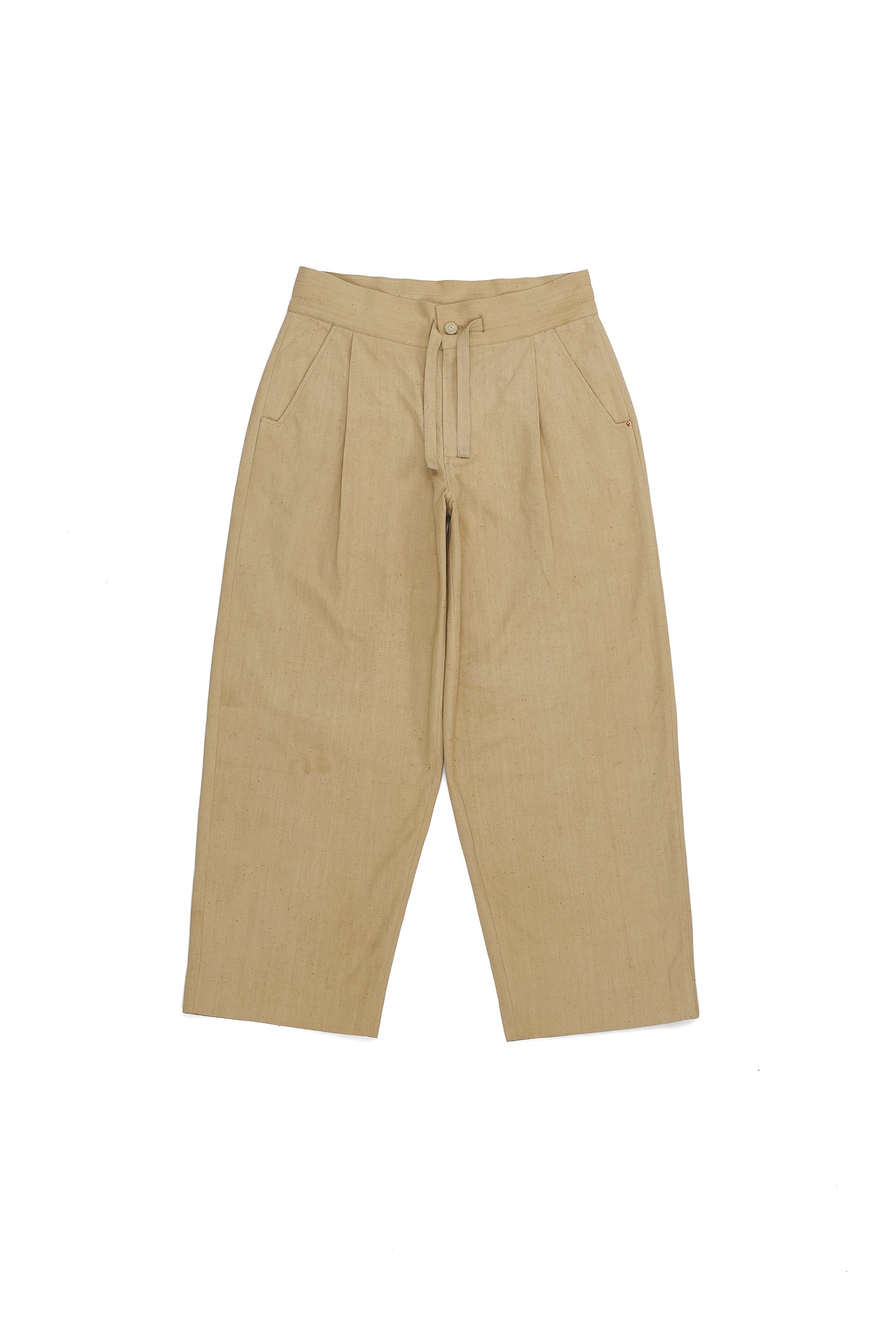 WHISKEY GOLD COTTON WIDE LEG TROUSER